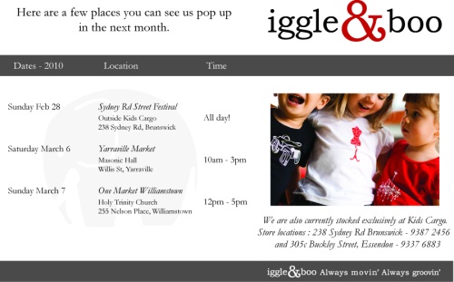 iggle and boo pop up here in March